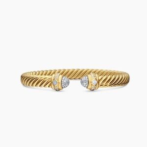 David Yurman Gold Cable Bracelet with Silver Accents